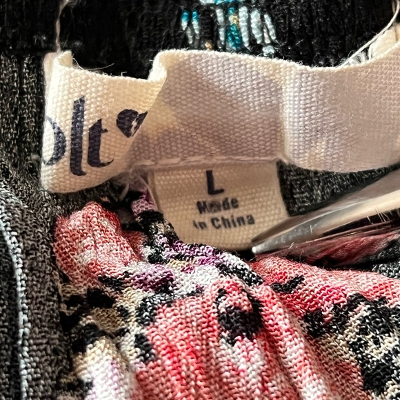 Jolt Black Floral Romper Large Women’s Boho Puff Sleeve Cottagecore Summer - Picture 6 of 9